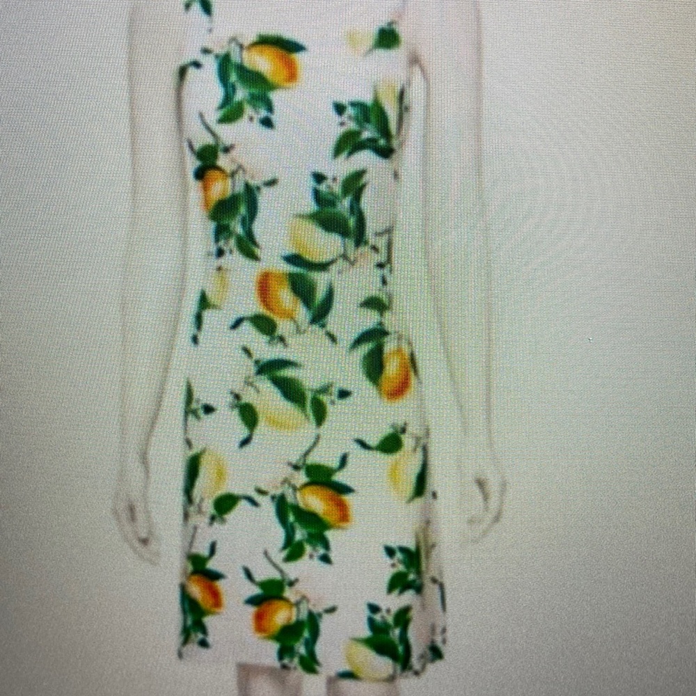 Ann Taylor Lemon Square Neck Linen Blend Dress